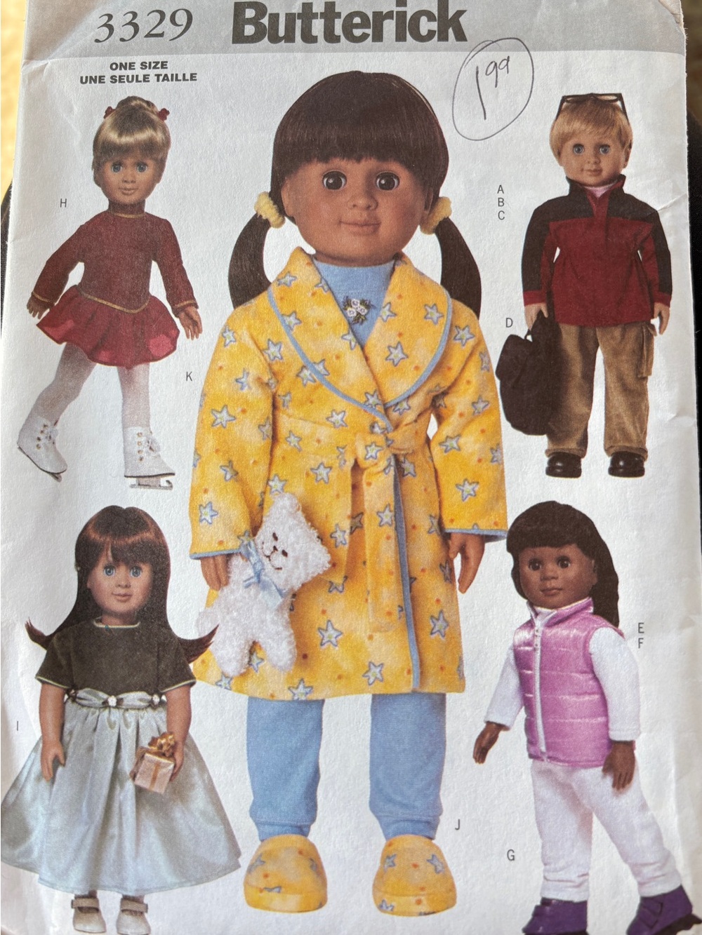 Butterick Pattern 3329 for 18” Doll Clothes